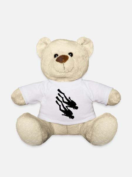 paar liebe paerchen 2 freunde team taucher verein - Teddy - Weiß