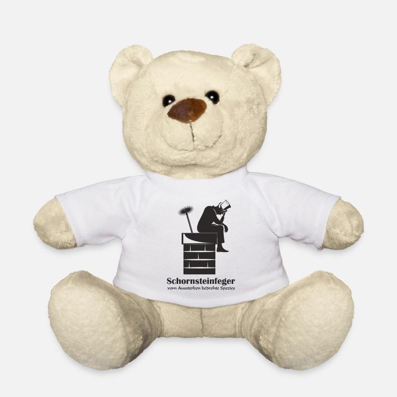 Schornsteinfeger auf Kamin Kaminfeger - Teddy - Weiß