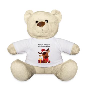 my first Christmas reindeer xmas reindeer - Teddy Bear - white - Front