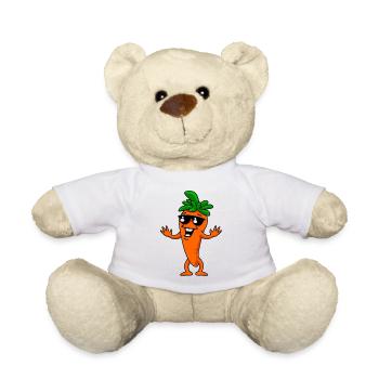 Cool Carrot Cartoon - Teddy Bear - white - Front