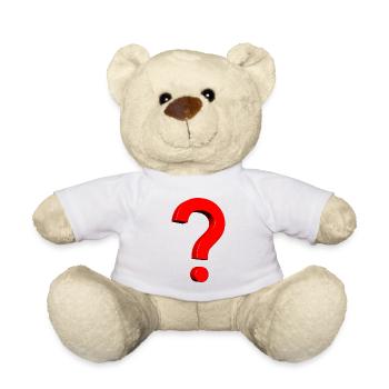 3D Point d’interrogation rouge - Nounours - blanc - Devant
