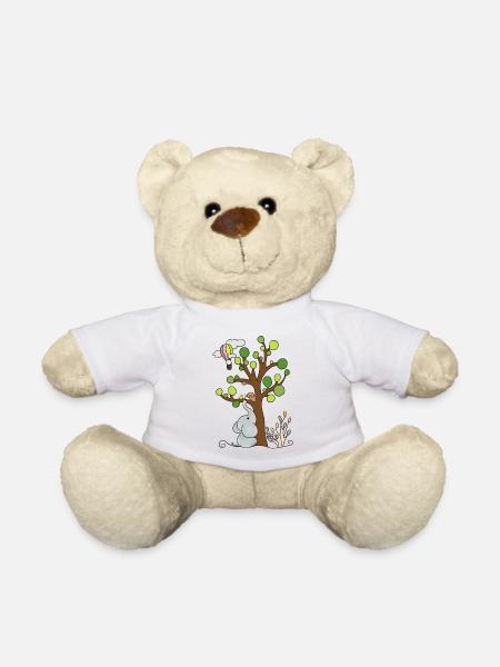 Éléphant sous l'arbre - Nounours - blanc