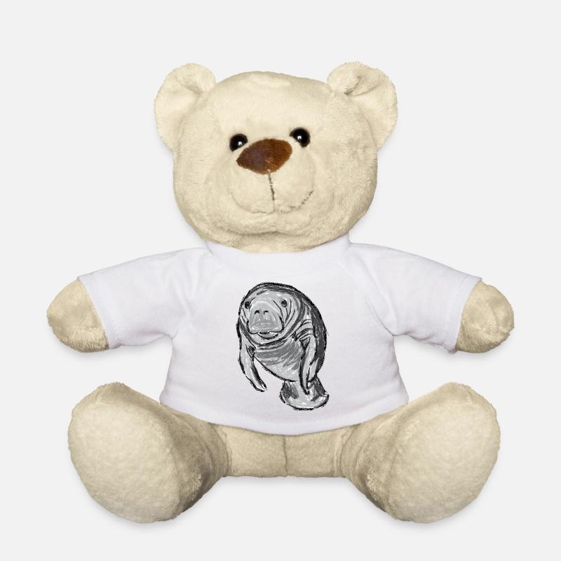 Design mit Seekuh / Artwork with a Manatee - Teddy - Weiß