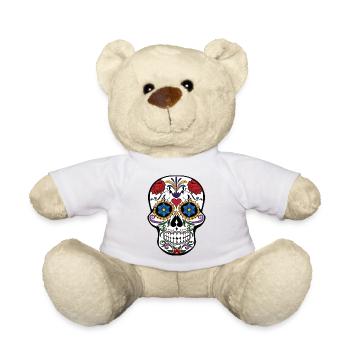 pretty pattern skull skull skull colored style - Teddy Bear - white - Front