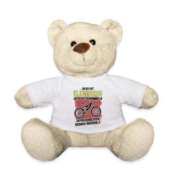 E-Bike Fahrrad Mountainbike witzig Spruch Geschenk - Teddy - Weiß - Vorne