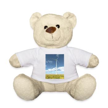 Windkraftanlagen mit Sonnenblumen - Teddy - Weiß - Vorne