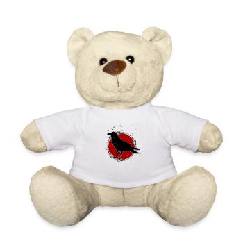 Raven - Crow - Rabe - Krähe - Teddy Bear - white - Front