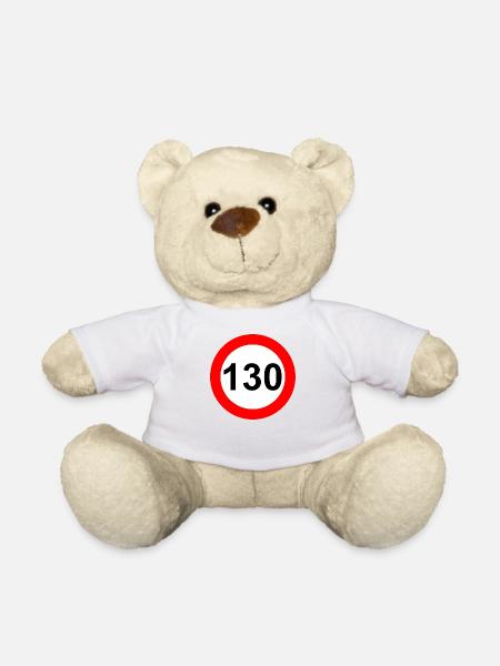 Panneau routier limite de vitesse 130 - Nounours - blanc