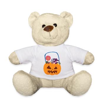 Kürbis mit Süßigkeiten - Teddy - Weiß - Vorne