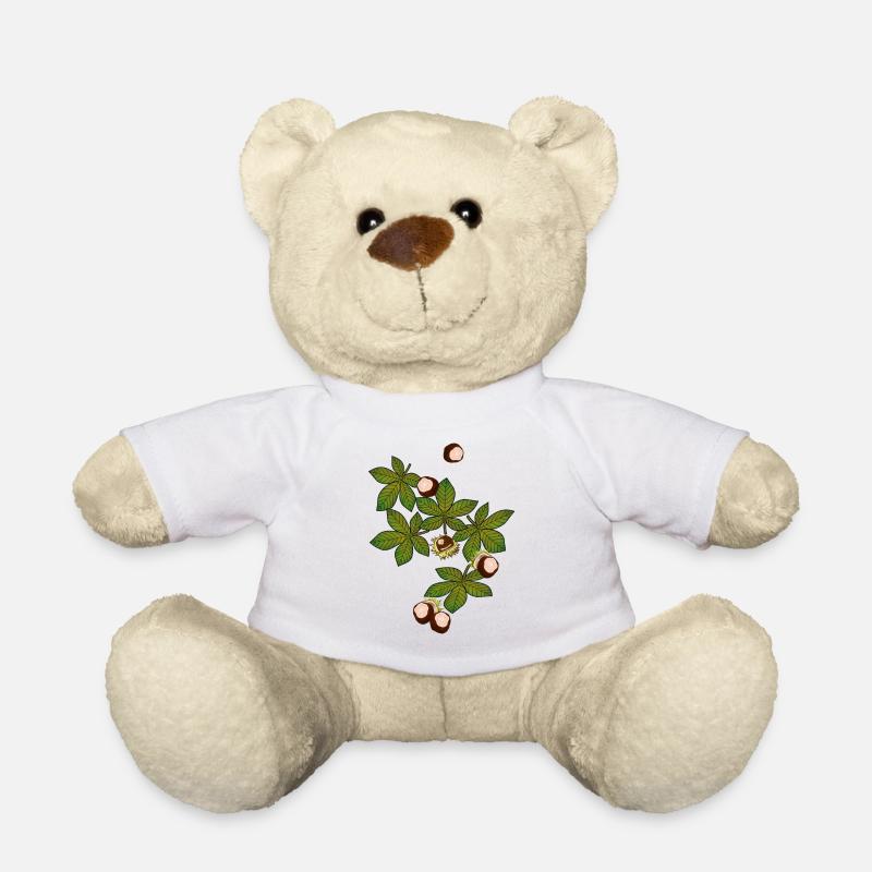 Marrons d’cheval, feuilles, automne - Nounours - blanc
