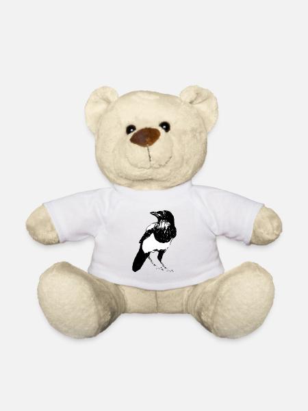 Elster Vogel * Magpie Bird * Jack Joblin Design - Teddy - Weiß