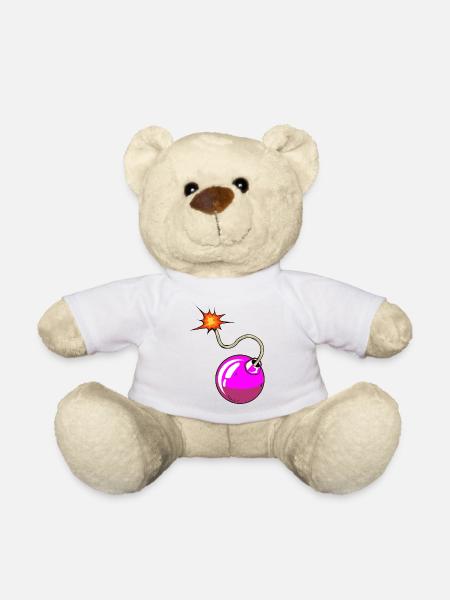 bombe meche dessin flamme - Nounours - blanc