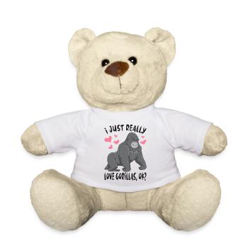 J'aime vraiment les gorilles, ok / Singe Gorille - Nounours - blanc - Devant