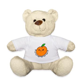 Vitamines saines de fruits d'orange sportive - Nounours - blanc - Devant