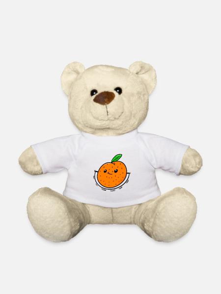 Sportliche Orange Obst Gesund Vitamine - Teddy - Weiß