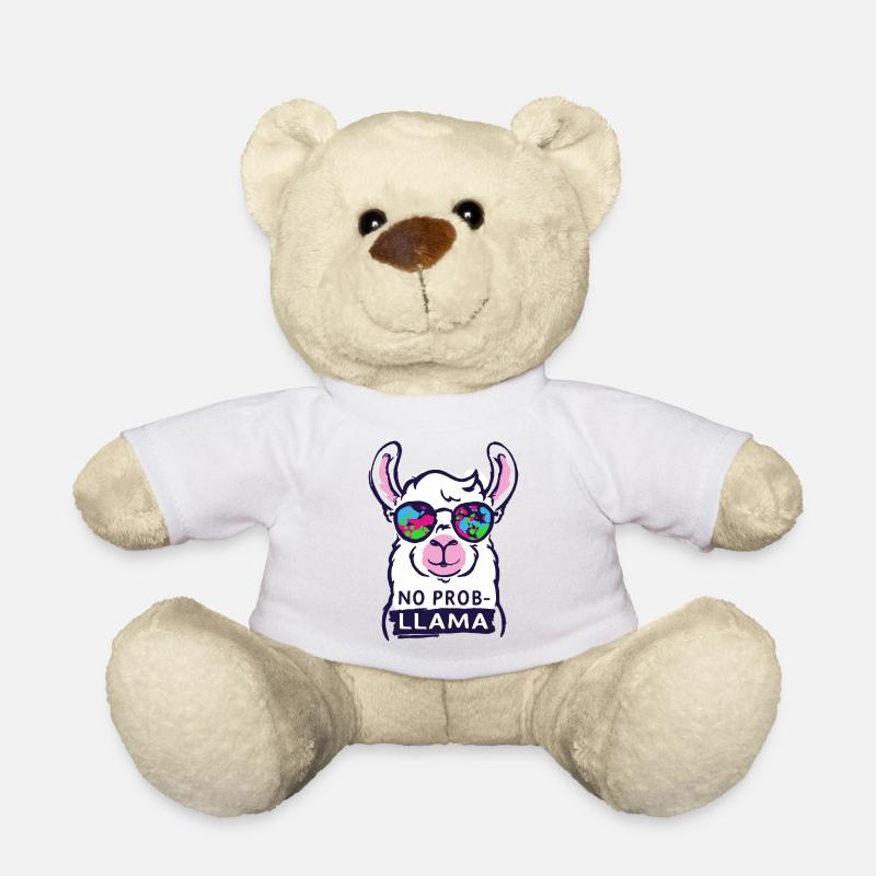 no probllama - cooler Kein Probllama Lama Spruch - Teddy - Weiß