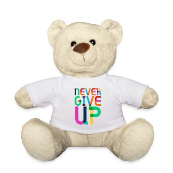 never give up - Nounours - blanc - Devant