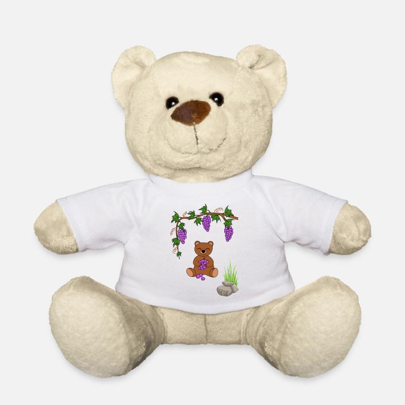 teddy bear with grapes - Teddy Bear - white