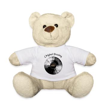 Original 1981 Geboren Geburtstag Schallplatte - Teddy Bear - white - Front