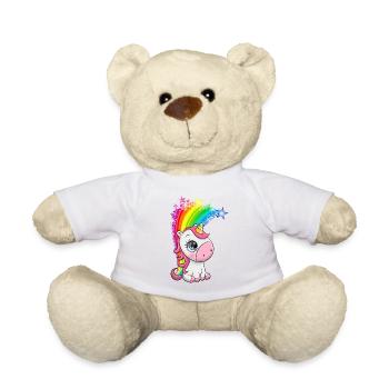 Einhorn, Regenbogen - Teddy - Weiß - Vorne