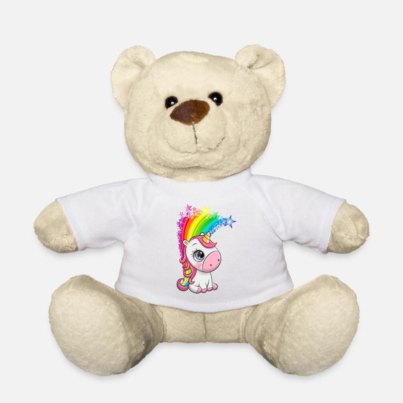 Einhorn, Regenbogen - Teddy - Weiß