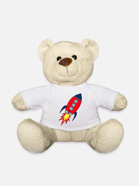 Rakete Startup | Raktenstart | Kinderrakete Schule - Teddy - Weiß