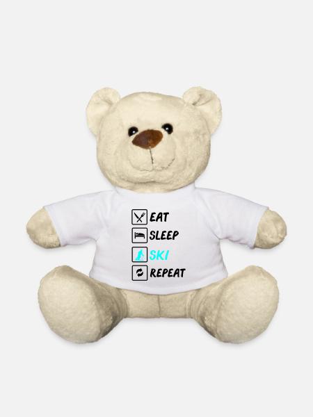 eat sleep ski repeat - Teddy Bear - white