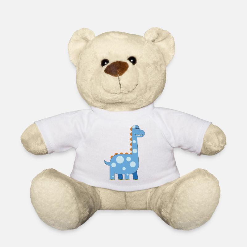 fröhlicher Dinosaurier Kuscheltier Kind süß Urzeit - Teddy - Weiß