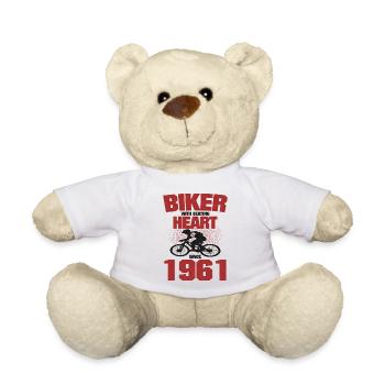 Cycliste Avec Coeur Battant Né en 1961 - Nounours - blanc - Devant