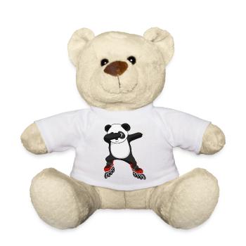 dabbing panda sur patin à roues alignées patineur animal - Nounours - blanc - Devant