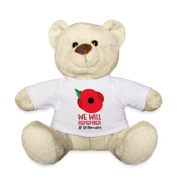 british legion poppy day - Teddy Bear - white - Front