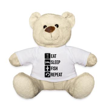 Fish Repeat Daily - Teddy Bear - white - Front
