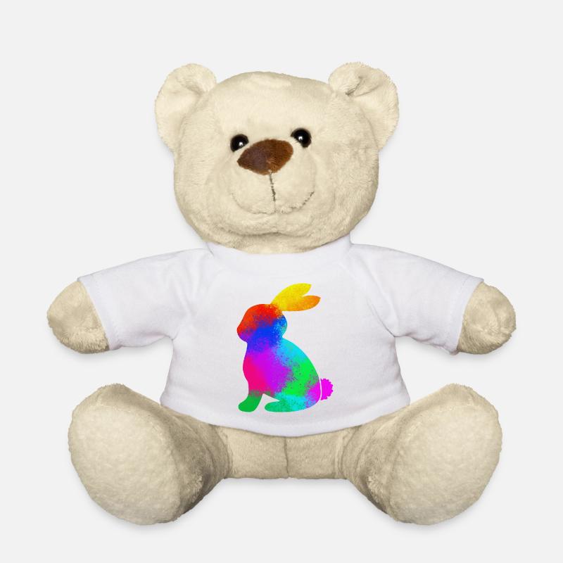 lapin coloré - Nounours - blanc