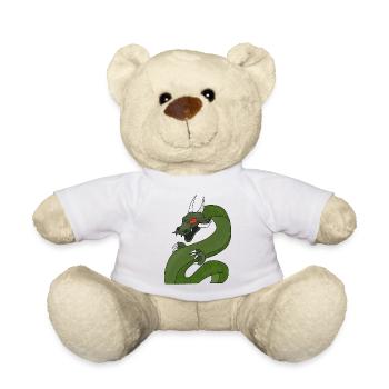 Drache mit roten Augen - Teddy - Weiß - Vorne
