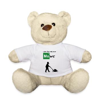 i am the one who mows / Lawn mower with mask - Teddy Bear - white - Front