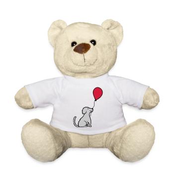 Ballon chien cool assis - Nounours - blanc - Devant