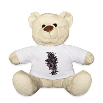 Sturmgewehr mit Rosenherzen - Teddy - Weiß - Vorne