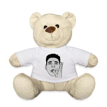 Mouth kiss hand gesture face - Teddy Bear - white - Front