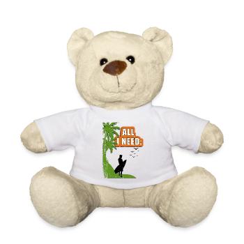 All i need BEACH SURFER - Teddy Bear - white - Front