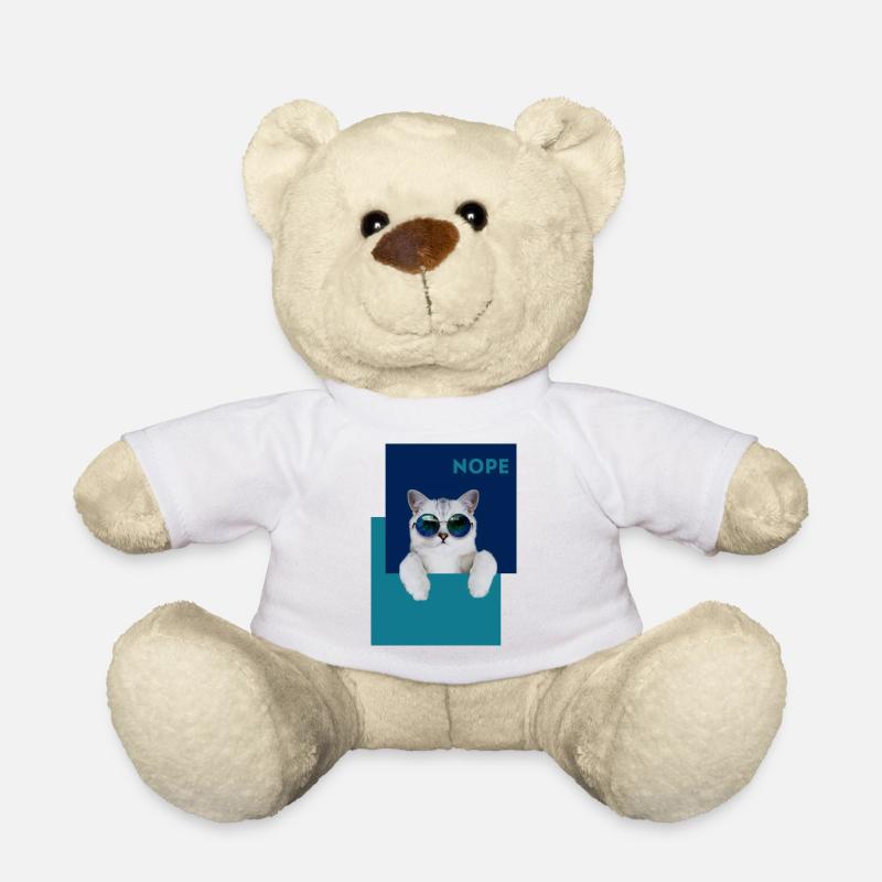 Cat Nope - Teddy Bear - white