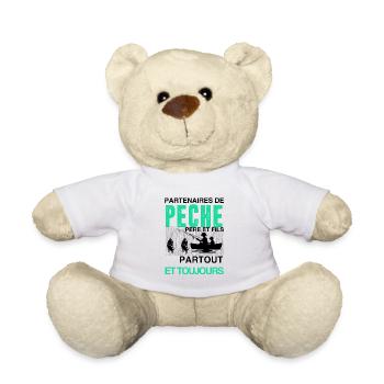 père et fils partenaires de pêche - Nounours - blanc - Devant