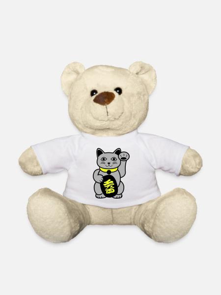 Maneki Winkekatze - Teddy - Weiß