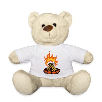 Feu primitif feu de camp camping - Nounours - blanc - Devant