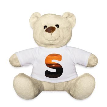Lettre d’été S Lettrage Vacances d’été Soleil - Nounours - blanc - Devant