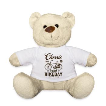 Cycliste 1982 Vélo 40 Ans Anniversaire - Nounours - blanc - Devant