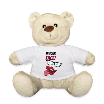 abstract face with saying - Teddy Bear - white - Front