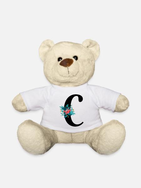 Buchstabe C blumig - Teddy - Weiß