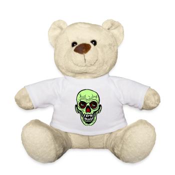 Tête de zombie d’Halloween - Nounours - blanc - Devant