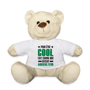 agriculteur et cool / cadeau humour agriculteur - Nounours - blanc - Devant