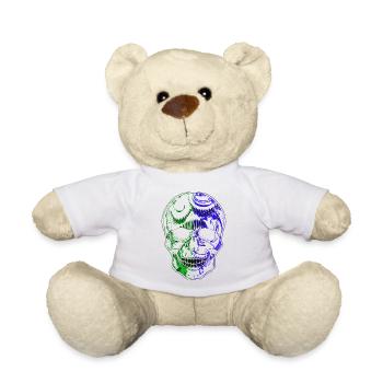 skull trans blau grün - Teddy - Weiß - Vorne